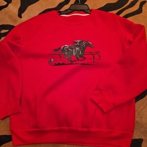 Vibrant Red Horse Graphic Women's Hoodie
